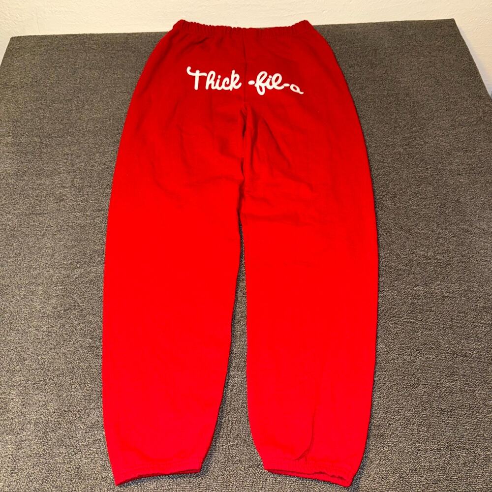 Jerzees Nublend Jogger Sweatpants Adult XL Red Fleece Cotton Thick-fil-A Logo - Picture 3 of 7